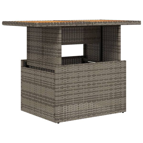vidaXL Tavolo Giardino Grigio 100x55x73 cm Polyrattan e Legno Acacia