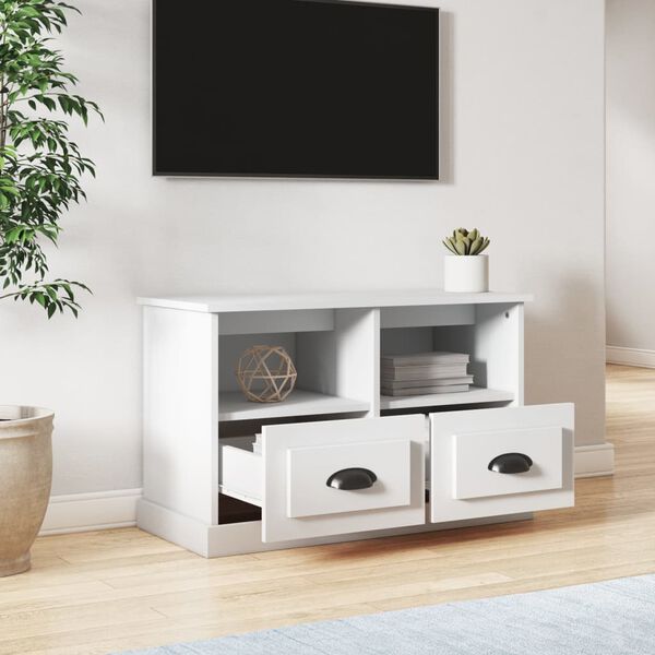 vidaXL Mobile Porta TV Bianco 80x35x50 cm in Legno Multistrato