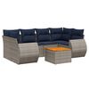 vidaXL Set Divani da Giardino 7 pz con Cuscini Grigio in Polyrattan
