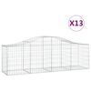 vidaXL Cesti Gabbioni ad Arco 13 pz 200x50x60/80 cm Ferro Zincato