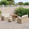 vidaXL Set Divano da Giardino con cuscino 9 pcs Beige polyrattan
