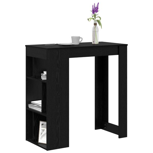 vidaXL Tavolo da bar Rovere Nero 102 x 50 x 103,5 cm Legno multistrato
