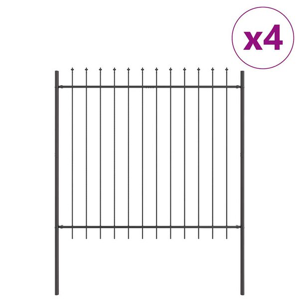 vidaXL Recinzione per Giardino 4 pcs Grigio 6,8 x 1,5 m
