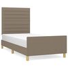 vidaXL Giroletto senza Materasso Tortora 100x200 cm in Tessuto