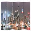 vidaXL Paravento Pieghevole 200x170 cm Stampa New York di Notte