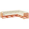 vidaXL Set Divani Giardino 6pz con Cuscini Marrone Cera Massello Pino