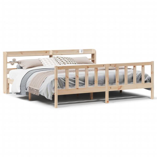 vidaXL Letto senza Materasso 200x200 cm in Legno Massello di Pino