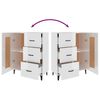 vidaXL Credenza 69,5x34x90 cm in Legno Multistrato Bianco Lucido
