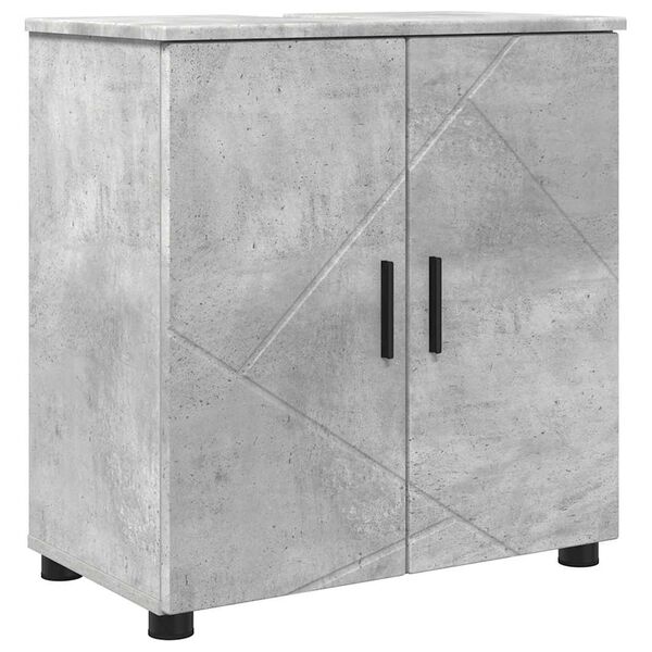 vidaXL Mobile da Bagno con porta Grigio cemento 61 x 35 x 64 cm