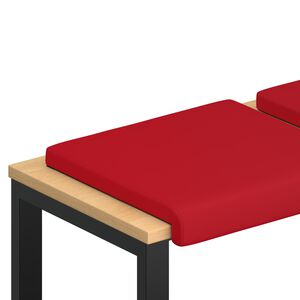 vidaXL Cuscino per panchina 4 pz Similpelle Rosso Profondit&agrave; 35 cm