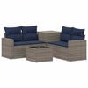 vidaXL Set di divani 6 pz Grigio e Blu Navy Rattan sintetico e Acciaio