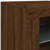 vidaXL Credenza con Luci LED Rovere Marrone 123x37x67 cm