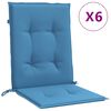 vidaXL Cuscini Sedia Schiena Bassa 6 pz Blu M&eacute;lange 100x50x4 Tessuto