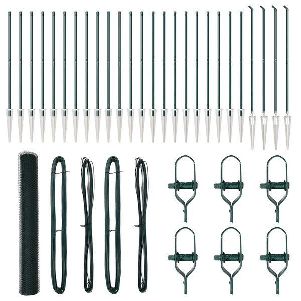 vidaXL Palo della recinzione Verde 50 x 1,4 m (rete 25 mm)