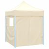 vidaXL Gazebo Professionale Pieghevole con 4 Pareti 2x2m Acciaio Crema