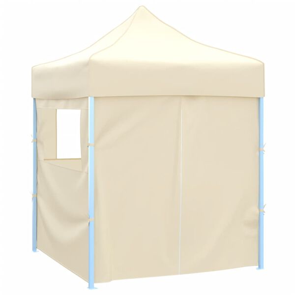 vidaXL Gazebo Professionale Pieghevole con 4 Pareti 2x2m Acciaio Crema
