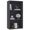 vidaXL Libreria a 3 Ripiani Grigia 60x30x114 cm in Legno Multistrato
