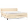 vidaXL Giroletto a Molle con Materasso Crema 160x200 cm in Tessuto