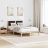 vidaXL Letto con Testiera Rivestita Nero 120 x 200 cm Pino massello