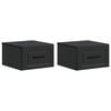 vidaXL Mobiletto da notte a muro 2 pz Nero 34,5 x 33 x 20 cm
