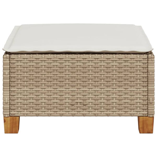 vidaXL Sgabello Giardino con Cuscino Beige 63,5x56x32 cm in Polyrattan