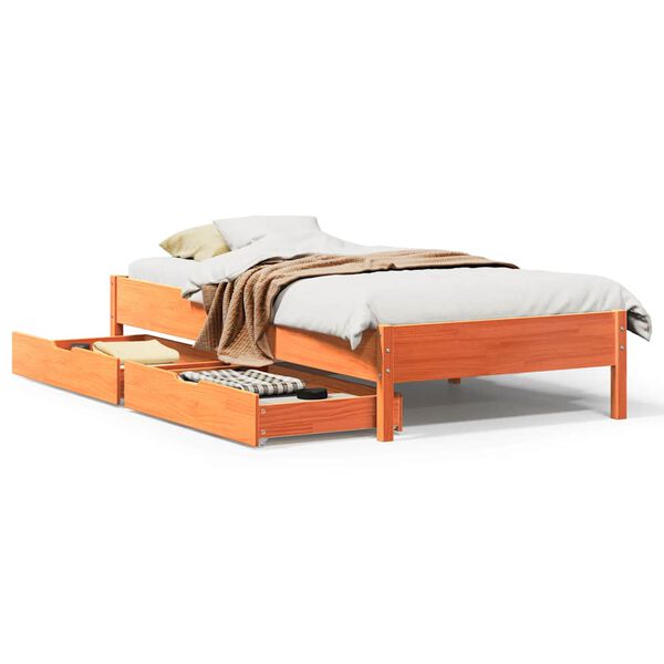 vidaXL Letto senza Materasso Marrone Cera 75x190 cm in Legno di Pino