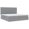 vidaXL Letto con contenitore e LED con led Grigio chiaro 200 x 200 cm