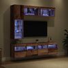vidaXL Mobile TV con led 7 pcs Legno vecchio Legno multistrato