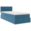 vidaXL Letto con contenitore e LED Blu Scuro 90 x 190 cm Velluto