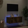 vidaXL Mobile TV a Parete con Luci LED Rovere Fumo 80x35x31 cm