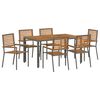 vidaXL Set da Pranzo per Giardino 7 pcs Grigio e Marrone polyrattan