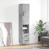vidaXL Credenza Grigio Cemento 34,5x34x180 cm in Legno Multistrato
