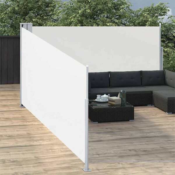 vidaXL Tenda da Sole Laterale Retrattile Crema 170x1000 cm