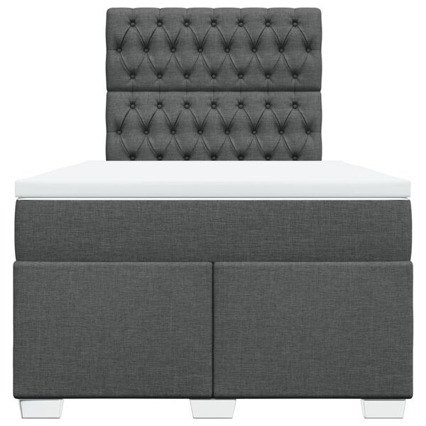 vidaXL Giroletto a Molle con Materasso Grigio Scuro 120x190cm Tessuto