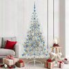 vidaXL Albero di Natale artificiale con luci integrate Argento 210 cm