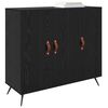 vidaXL Credenza Rovere Nero 89,5 x 34 x 80 cm Legno multistrato