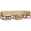 vidaXL Set di divani da esterno con cuscino 8 pcs Naturale e Beige