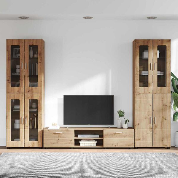 vidaXL Set mobile TV FLORIN Rovere artigianale Legno multistrato