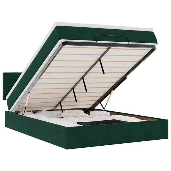 vidaXL Struttura Letto Pouf con Materasso 140x200 cm in Velluto