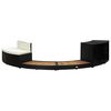 vidaXL Bordo Spa Nero Polyrattan e Legno Massello di Acacia