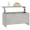 vidaXL Tavolino Grigio Cemento 102x55,5x52,5 cm in Legno Multistrato