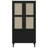 vidaXL Armadio SENJA Aspetto Rattan Nero 90x55x175 cm Massello Pino