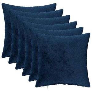 vidaXL Cuscino con cuscino HEERLEN 6 pz Blu navy Flanella