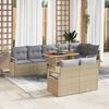 vidaXL Set Divano da Giardino con cuscino 9 pcs Beige e grigio