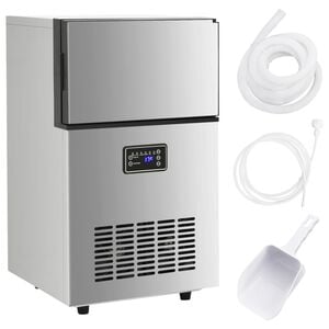 vidaXL Macchina per Ghiaccio Argento 45 kg / 24 h