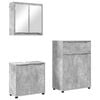 vidaXL Set di mobili per il bagno 3 pz Grigio cemento