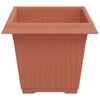 vidaXL Vaso quadrato per fiori 24 pcs Rosso Mattone 20 x 20 x 16 cm