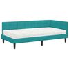 vidaXL Struttura Letto Angolare con Materasso Turchese 90 x 190 cm