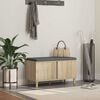 vidaXL Panca per ingresso con cuscino Rovere Sonoma 80 x 38 x 46 cm