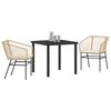 vidaXL Set da Pranzo per Giardino 3 pcs Marrone polyrattan